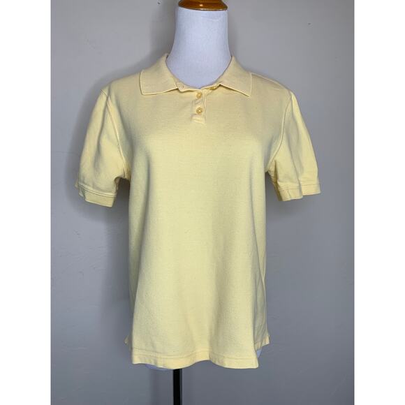Pale Yellow Y2K Polo Shirt Sz Medium Croft & Barrow - Picture 8 of 9